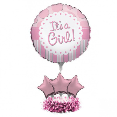 Kit CENTROTAVOLA Palloncini NASCITA Rosa - Fai da Te "It's a Girl"  Bambina bimba