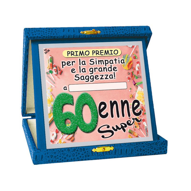 La TARGA del 60 ENNE - idea scherzo gadget per la festa di compleanno dei 60 ANNI