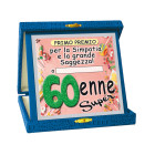 La TARGA del 60 ENNE - idea scherzo gadget per la festa di compleanno dei 60 ANNI