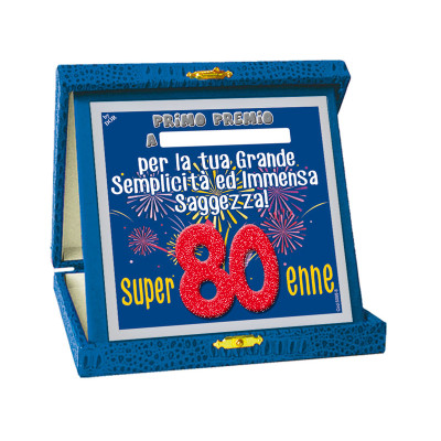 La TARGA del 80 ENNE - idea scherzo gadget per la festa di compleanno dei 80 ANNI