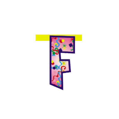 Lettera F in carta per festone componibile - H20cm - Fantasia Casuale