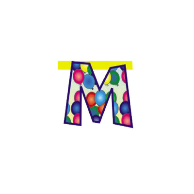 Lettera M in carta per festone componibile - H20cm - Fantasia Casuale