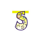 Lettera S in carta per festone componibile - H20cm - Fantasia Casuale