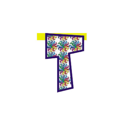 Lettera T in carta per festone componibile - H20cm - Fantasia Casuale