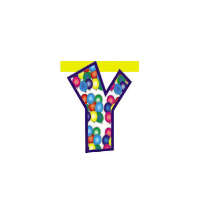 Lettera Y in carta per festone componibile - H20cm - Fantasia Casuale