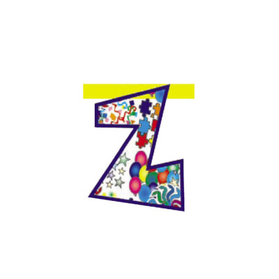 Lettera Z in carta per festone componibile - H20cm - Fantasia Casuale