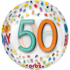 Palloncino BUBBLES numero 50 Anni - Pallone ORBZ tondo Trasparente 40cm
