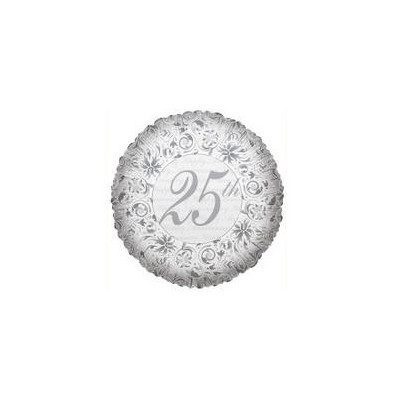 Palloncino foil Mylar 25° anniversario matrimonio- gonfiabile ad aria o ad elio