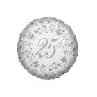 Palloncino foil Mylar 25° anniversario matrimonio- gonfiabile ad aria o ad elio
