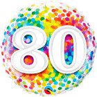 Palloncino foil mylar 80 ANNI fantasia coriandoli - 46 cm