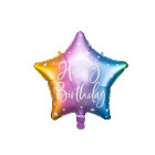 Palloncino foil mylar stella sfumata HAPPY BIRTHDAY - gonfiabile ad elio - 40 cm