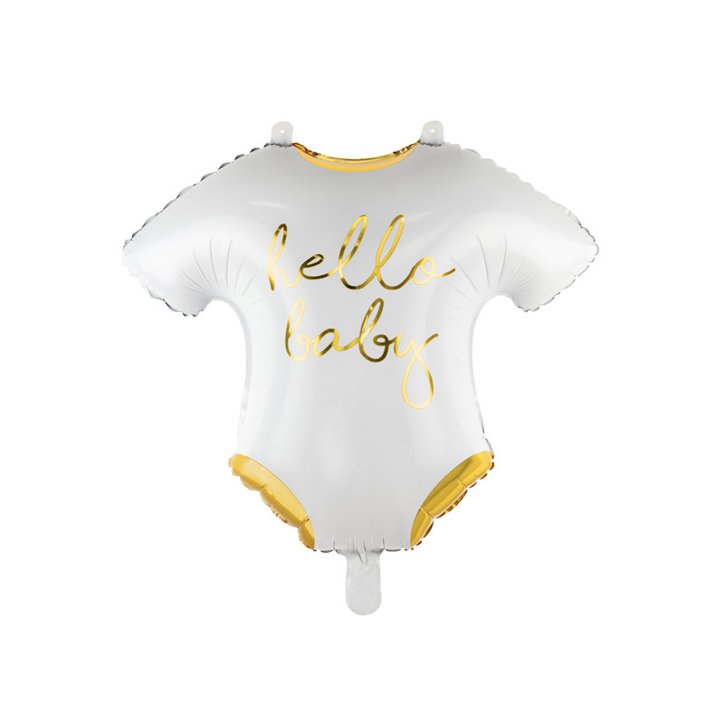 PALLONCINO in foil Mylar Hello Baby per Baby Shower Nascita Tutina Bimbo 51x45cm