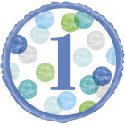 Palloncino numero 1 anno - Pois Ø45cm pallone gonfiabile elio o aria