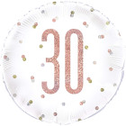 Palloncino numero 30 ANNI Rosa Gold e Oro Ø45cm pallone gonfiabile elio o aria