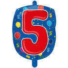 Palloncino Numero 5 ANNI Colorato - gonfiabile ad aria o elio -56cm