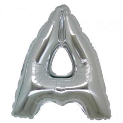 PALLONCINO Pallone LETTERA A ARGENTO in MYLAR foil 21cm