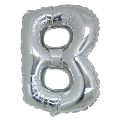 PALLONCINO Pallone LETTERA B ARGENTO in MYLAR foil 21cm