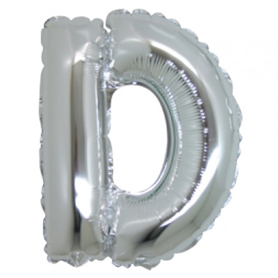PALLONCINO Pallone LETTERA D ARGENTO in MYLAR foil 21cm