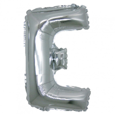 PALLONCINO Pallone LETTERA E ARGENTO in MYLAR foil 21cm