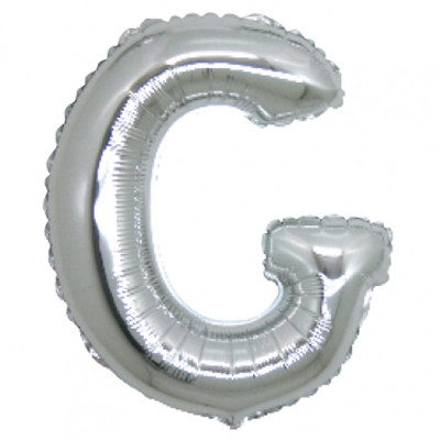 PALLONCINO Pallone LETTERA G ARGENTO in MYLAR foil 21cm