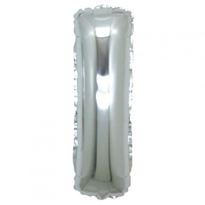 PALLONCINO Pallone LETTERA I ARGENTO in MYLAR foil 21cm