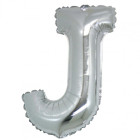 PALLONCINO Pallone LETTERA J ARGENTO in MYLAR foil 21cm