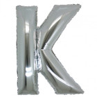 PALLONCINO Pallone LETTERA K ARGENTO in MYLAR foil 21cm