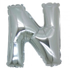 PALLONCINO Pallone LETTERA N ARGENTO in MYLAR foil 21cm