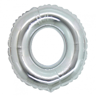 PALLONCINO Pallone LETTERA O ARGENTO in MYLAR foil 21cm