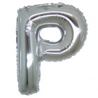 PALLONCINO Pallone LETTERA P ARGENTO in MYLAR foil 21cm