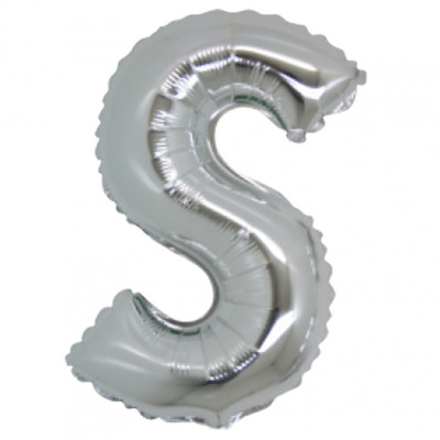 PALLONCINO Pallone LETTERA S ARGENTO in MYLAR foil 21cm