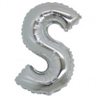 PALLONCINO Pallone LETTERA S ARGENTO in MYLAR foil 21cm