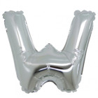 PALLONCINO Pallone LETTERA W ARGENTO in MYLAR foil 21cm