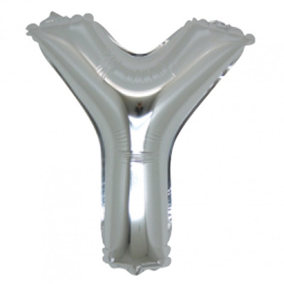 PALLONCINO Pallone LETTERA Y ARGENTO in MYLAR foil 21cm