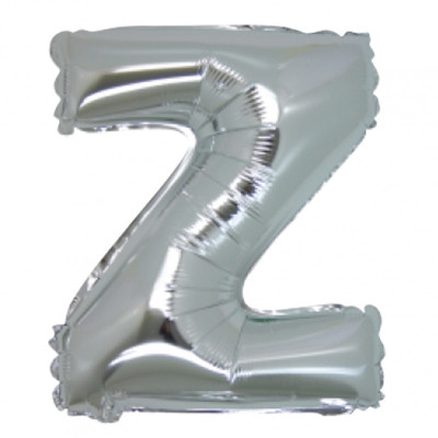 PALLONCINO Pallone LETTERA Z ARGENTO in MYLAR foil 21cm