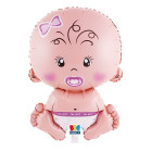 Pallone a forma di BAMBINA BABY benvenuta rosa Nascita Bimba - 43x82cm