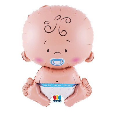 Pallone a forma di BAMBINO BABY benvenuto celeste Nascita Bimbo - 43x82cm