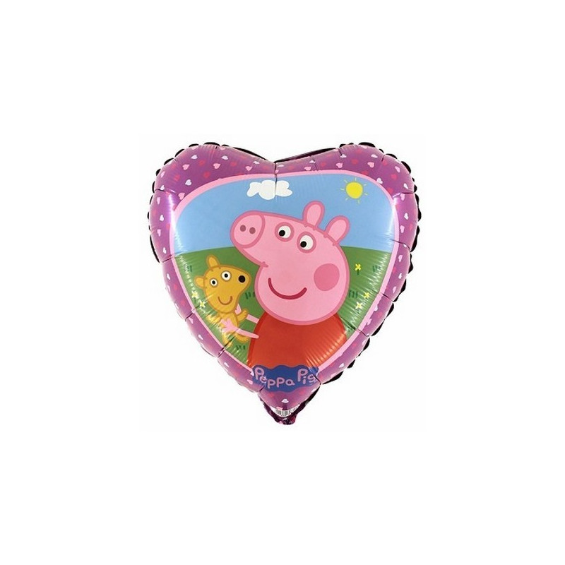 Pallone a forma di Cuore di PEPPA PIG palloncini gonfiabile aria, ELIO - 45cm