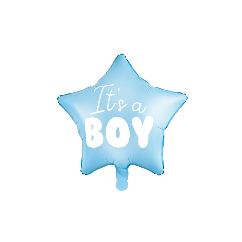 Pallone a forma di STELLA It's a BOY - NASCIATA bambino - PALLONCINO 48cm