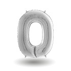 Pallone compleanno numero 0 anni Argento 101cm palloncini gonfiabile aria, ELIO
