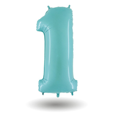 Pallone compleanno numero 1 anno Celeste 101cm palloncini gonfiabile aria, ELIO