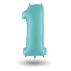 Pallone compleanno numero 1 anno Celeste 101cm palloncini gonfiabile aria, ELIO
