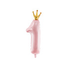 Pallone compleanno numero 1 anno Rosa con Coroncina palloncino gonfiabile ELIO