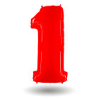 Pallone compleanno numero 1 anno Rosso 101cm palloncini gonfiabile aria, ELIO