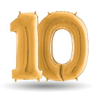Pallone compleanno numero 10 anni Oro 101cm palloncini gonfiabile aria, ELIO