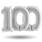 Pallone compleanno numero 100 anni Argento 101cm palloncini gonfiabile aria ELIO