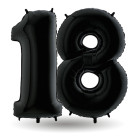 Pallone compleanno numero 18 anni Nero 101cm palloncini gonfiabile aria, ELIO