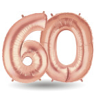 Pallone compleanno numero 60 anni ROSA GOLD 101cm palloncini gonfiabile aria, ELIO