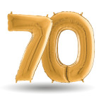 Pallone compleanno numero 70 anni Oro 101cm palloncini gonfiabile aria, ELIO