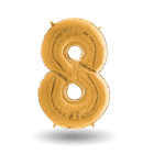 Pallone compleanno numero 8 anni Oro 101cm palloncini gonfiabile aria, ELIO